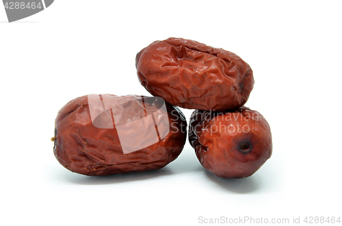 Image of Dried jujube fruits on white background
