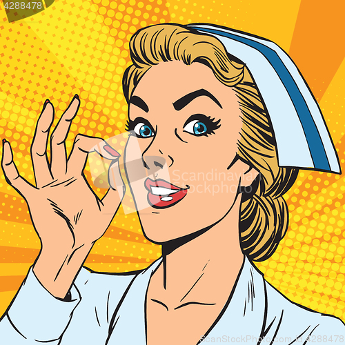 Image of avatar portrait of a nurse OK gesture