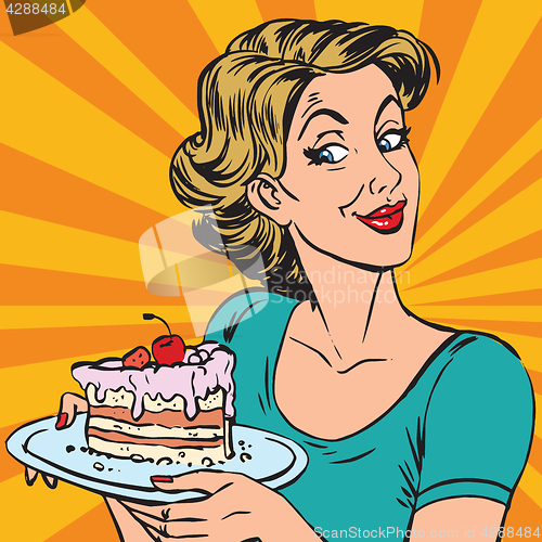 Image of avatar portrait woman with a piece of cake