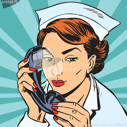 Image of avatar portrait of a nurse with the phone
