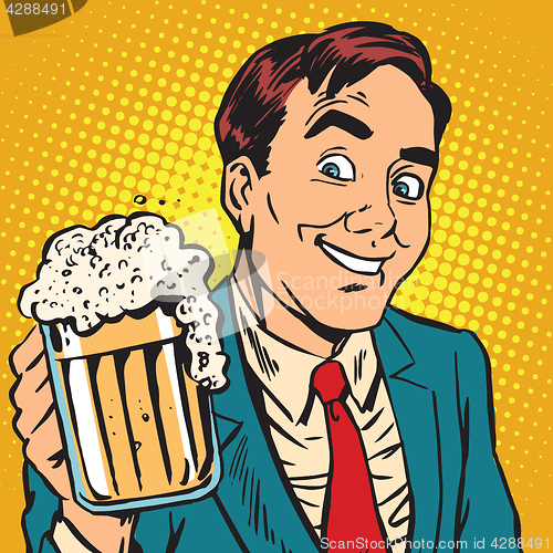 Image of Printavatar portrait man with a mug of foaming beer