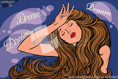 Image of night dream of a beautiful woman