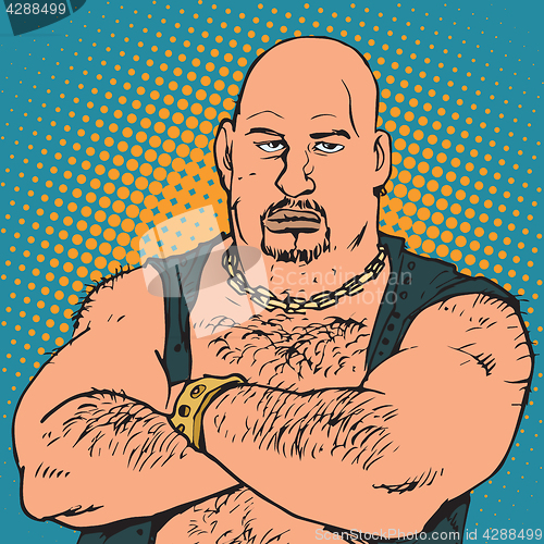 Image of avatar portrait bald biker