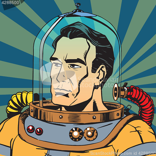 Image of Avatar portrait of a retro astronaut man