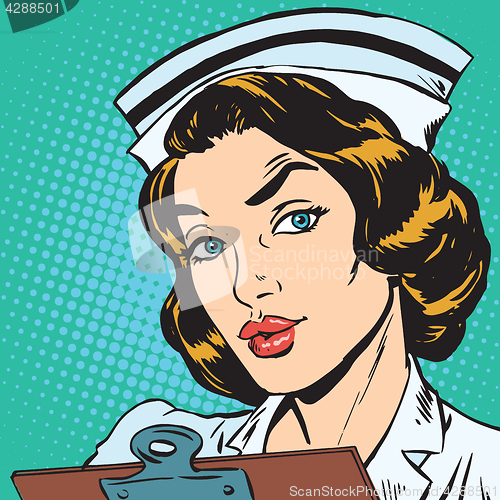 Image of avatar portrait of a retro nurse