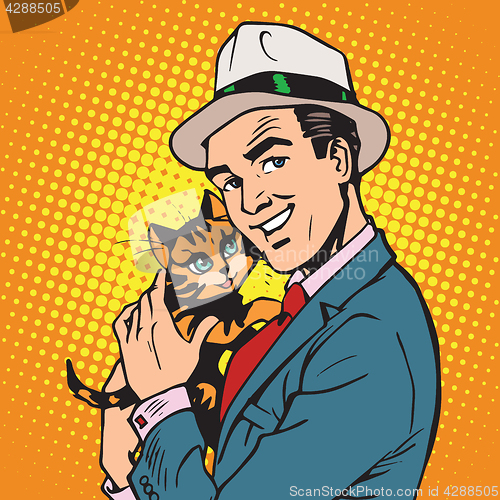 Image of avatar portrait man with a kitten