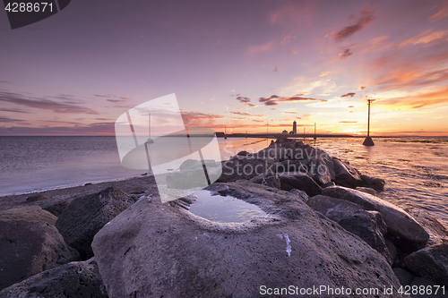 Image of Lighthouse at sunset