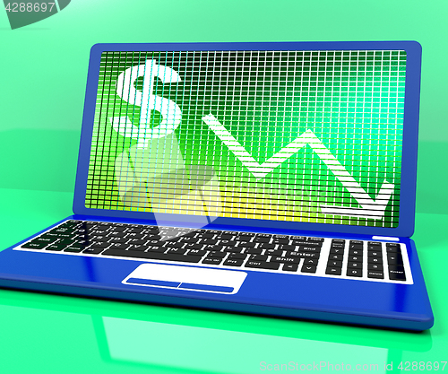 Image of Dollar With Arrow Down Showing Recession And Economic Downturn