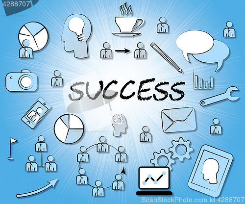 Image of Success Icons Means Triumphant Symbol And Winning