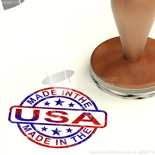 Image of Made In USA Stamp Showing  American Products Or Produce