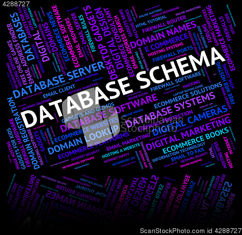 Image of Database Schema Indicates Schemas Charts And Word