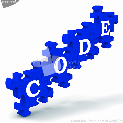 Image of Code Puzzle Showing Codification Or Encoding