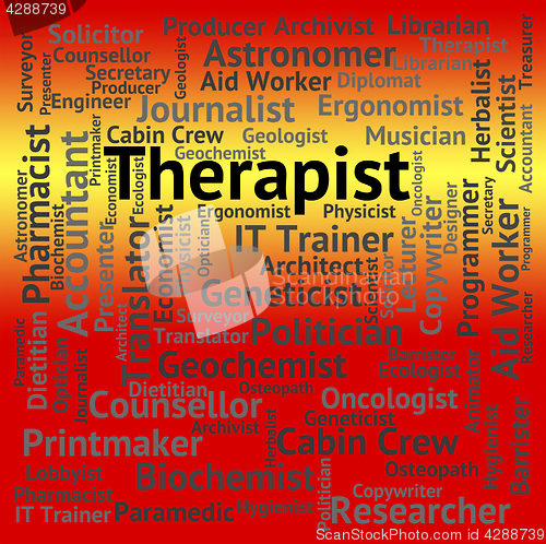 Image of Therapist Job Indicates Word Hiring And Therapies