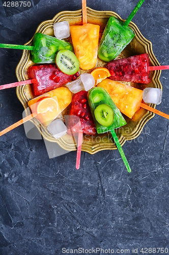 Image of ice cream with tropical fruit