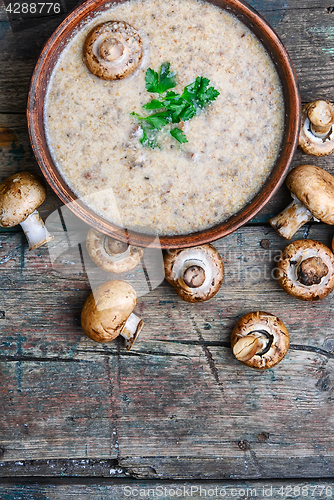 Image of peasant soup with champignon