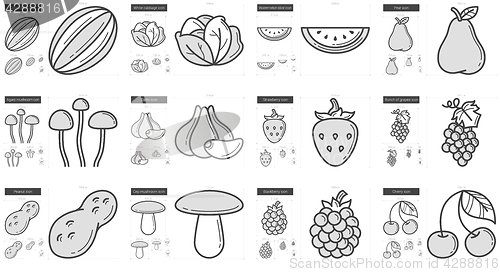 Image of Healthy food line icon set.