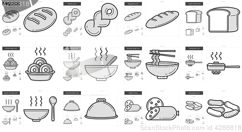 Image of Junk food line icon set.