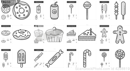 Image of Junk food line icon set.