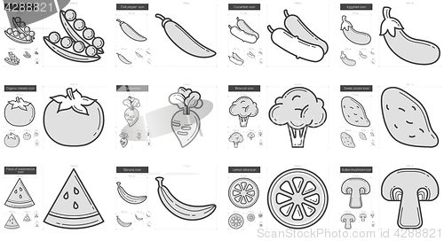 Image of Healthy food line icon set.