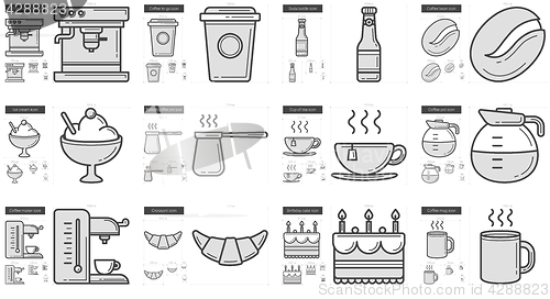 Image of Junk food line icon set.