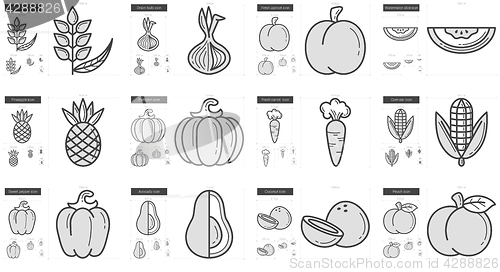 Image of Healthy food line icon set.