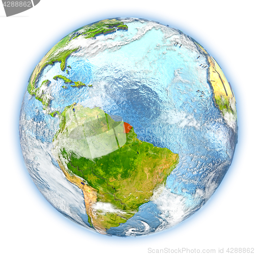 Image of French Guiana on Earth isolated