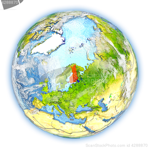 Image of Finland on Earth isolated