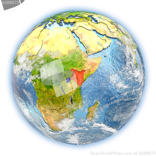 Image of Kenya on Earth isolated