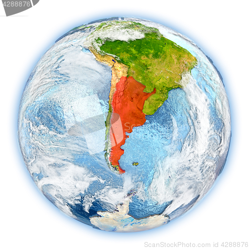 Image of Argentina on Earth isolated