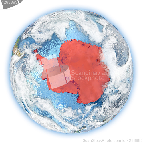 Image of Antarctica on Earth isolated