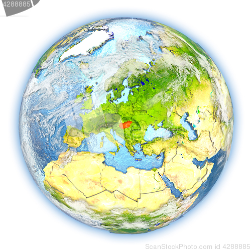 Image of Hungary on Earth isolated