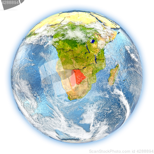 Image of Botswana on Earth isolated