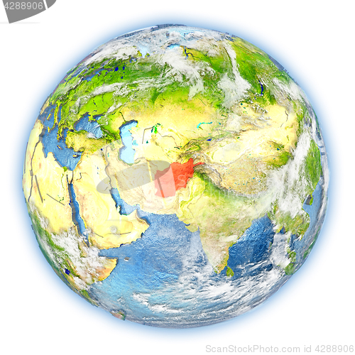 Image of Afghanistan on Earth isolated
