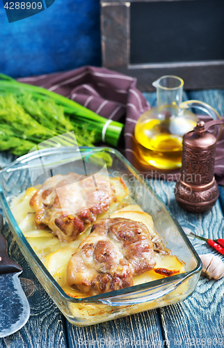 Image of baked meat with potato