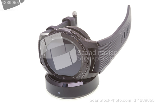 Image of Smart watch on charging dock