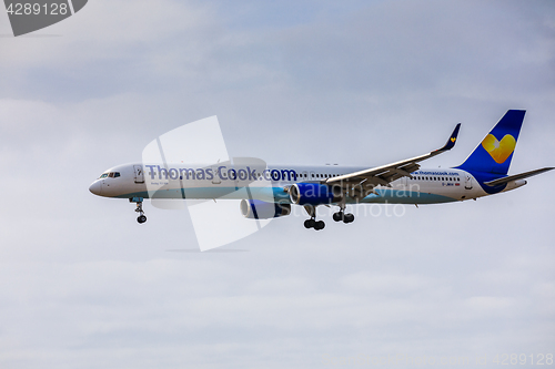 Image of ARECIFE, SPAIN - APRIL, 15 2017: Boeing 757-300 of ThomasCook.co