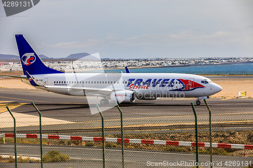 Image of ARECIFE, SPAIN - APRIL, 15 2017: Boeing 737-800 of TRAVEL Servic