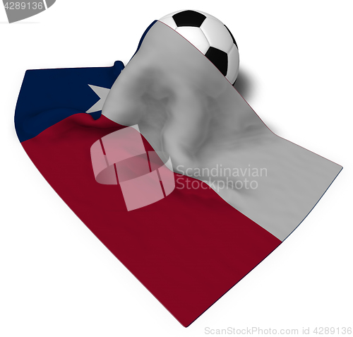 Image of soccer ball and flag of texas - 3d rendering