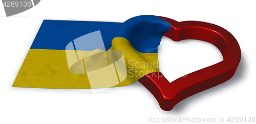Image of ukrainian flag and heart symbol - 3d rendering