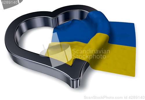 Image of ukrainian flag and heart symbol - 3d rendering