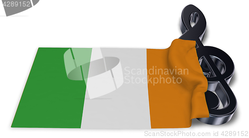 Image of clef symbol and irish  flag - 3d rendering