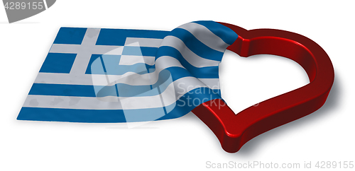 Image of greek flag and heart symbol - 3d rendering