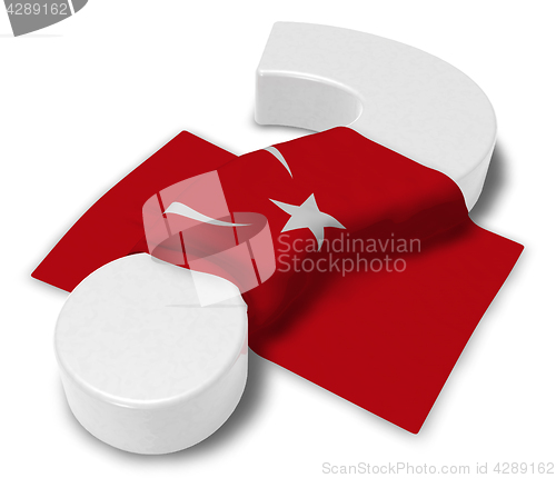 Image of question mark and flag of turkey - 3d rendering