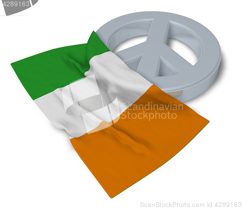 Image of peace symbol and flag of ireland - 3d rendering