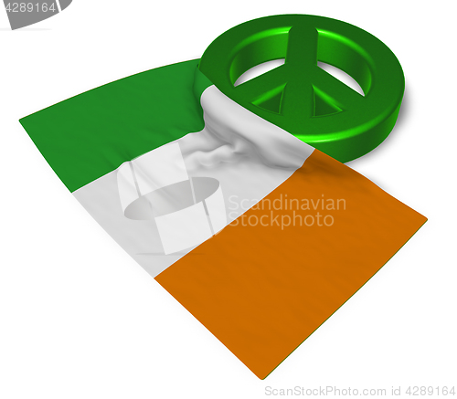 Image of peace symbol and flag of ireland - 3d rendering