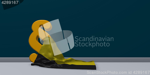 Image of paragraph symbol and flag of saxony-anhalt - 3d rendering