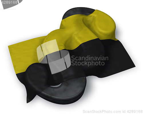 Image of paragraph symbol and flag of saxony-anhalt - 3d rendering