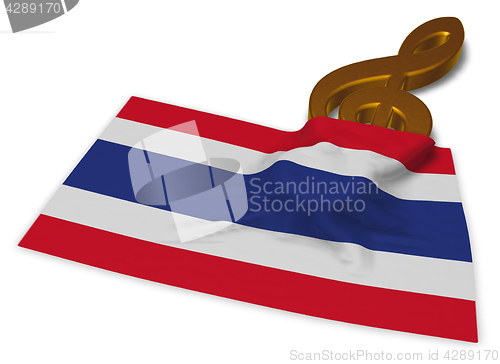 Image of clef symbol symbol and flag of thailand - 3d rendering