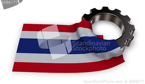 Image of gear wheel and flag of thailand - 3d rendering