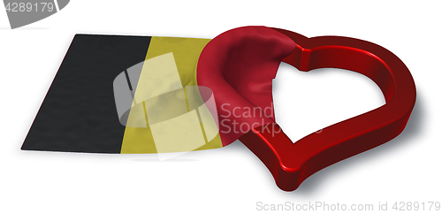 Image of flag of belgium and heart symbol - 3d rendering